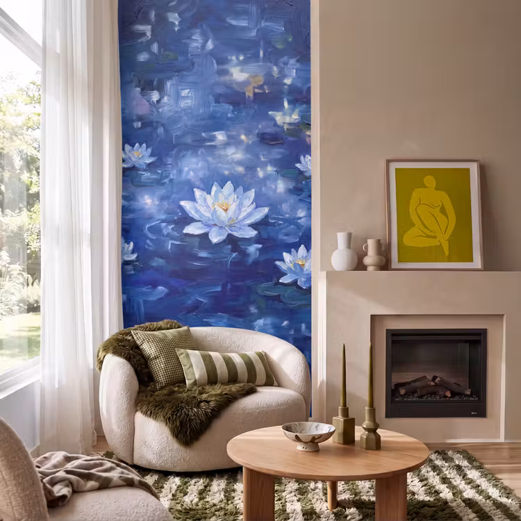 Behang - Blauwe waterlelie - Water — 1