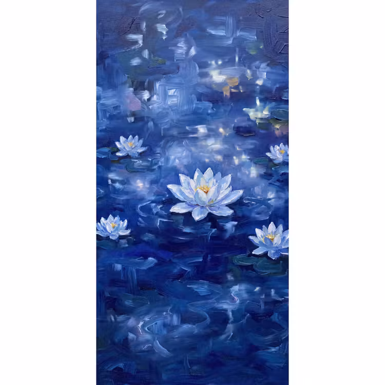 Behang - Blauwe waterlelie - Water — 2