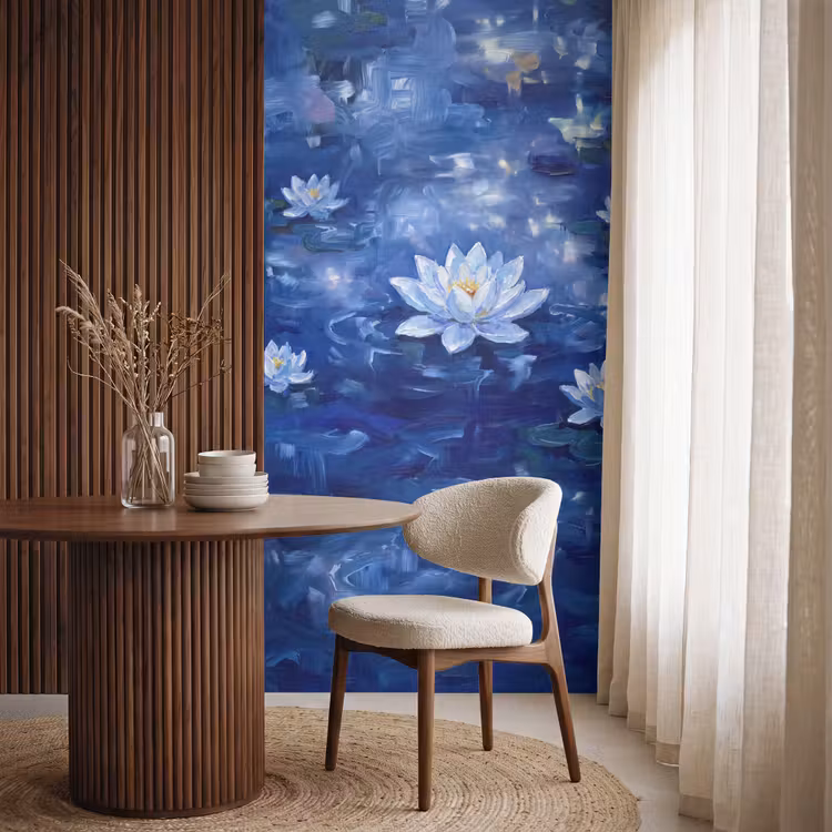 Behang - Blauwe waterlelie - Water — 4