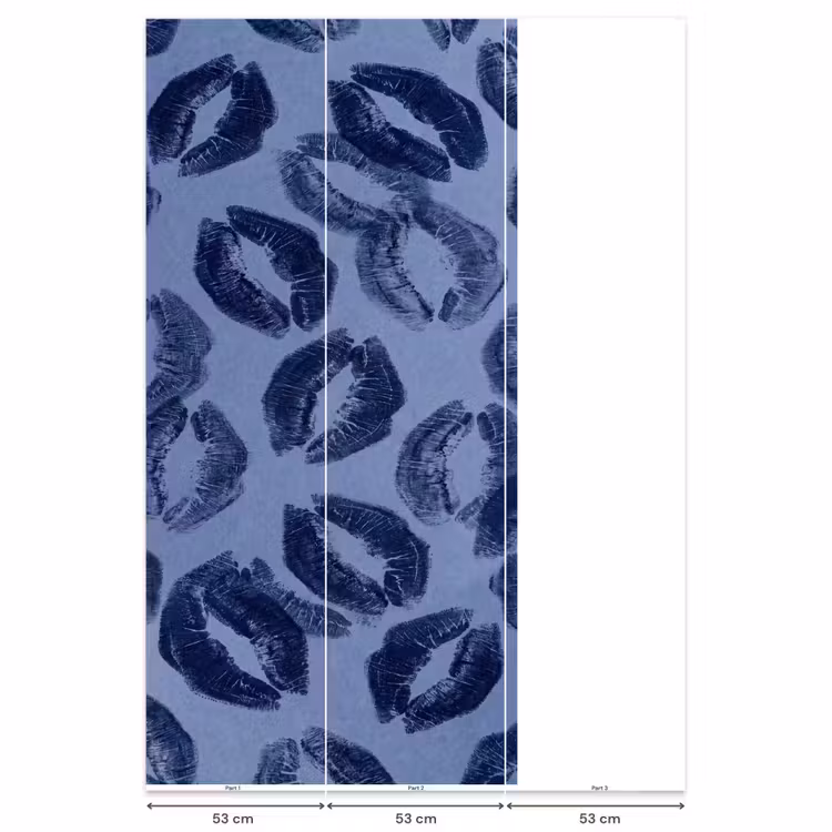 Behang - Lippen - Patroon - Blauw — 6