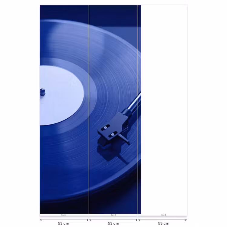 Behang - Platenspeler - Vinyl - Blauw — 6