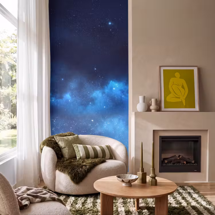 Behang - Sterrenhemel - Nevels - Blauw — 1