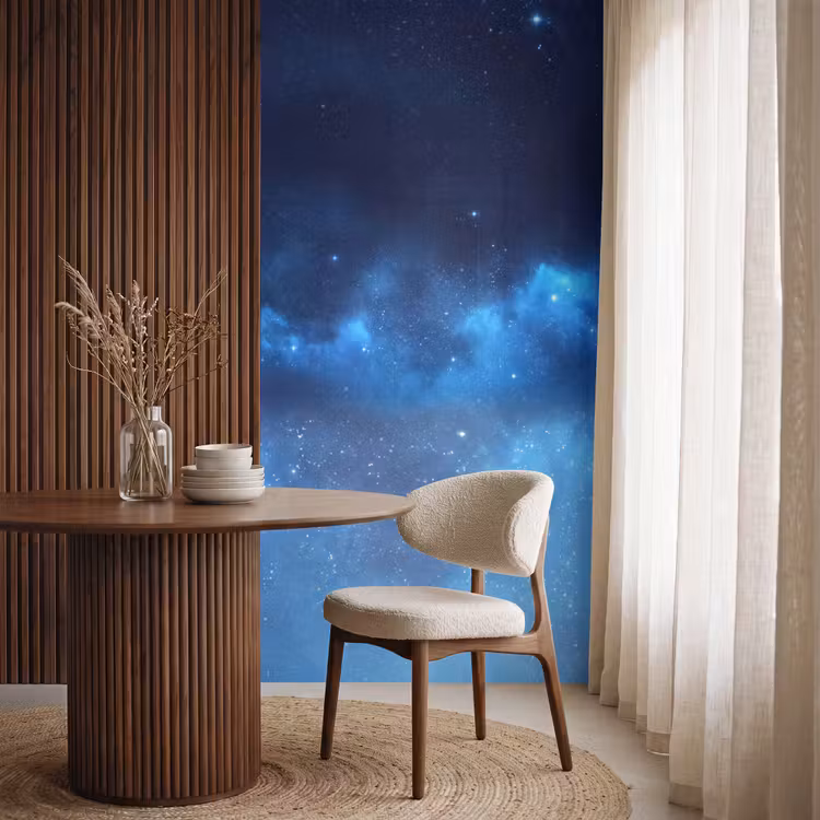 Behang - Sterrenhemel - Nevels - Blauw — 4