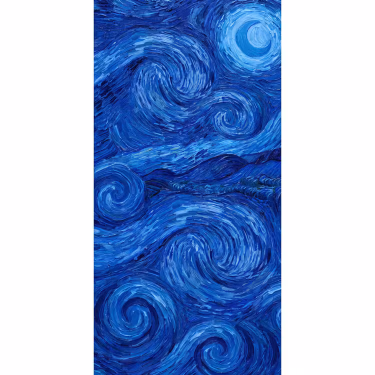 Behang - Wervelingen - Blauw - Modern β 2