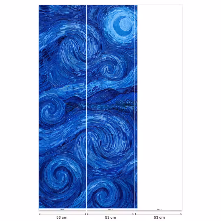 Behang - Wervelingen - Blauw - Modern β 6