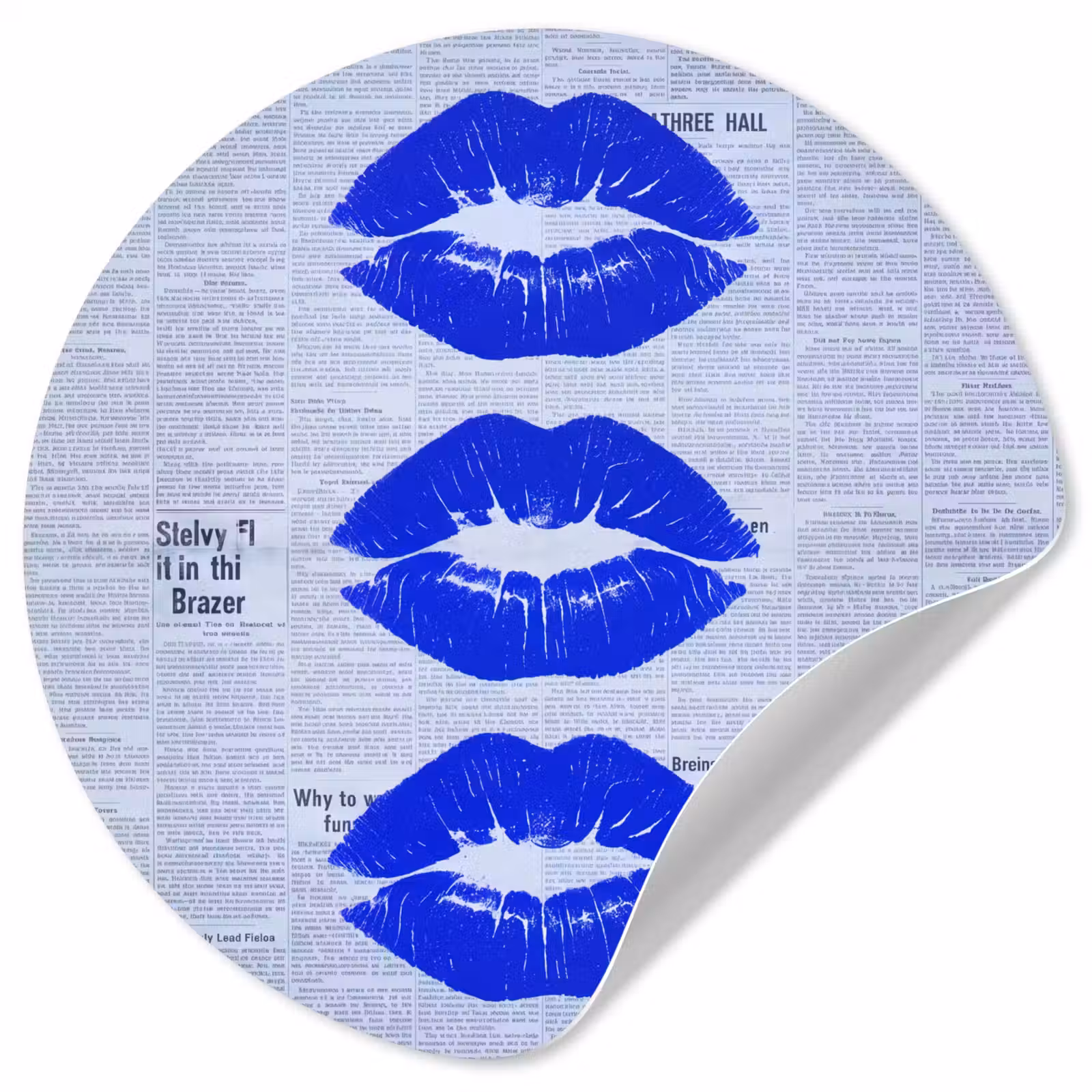 Behangcirkel - Blauwe lippen krant — 1