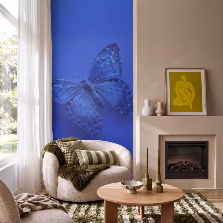 Behang - Blauwe vlinder - Insect β 1