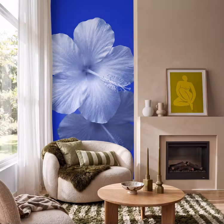 Behang - Bloemen - Blauw - Natuur — 1
