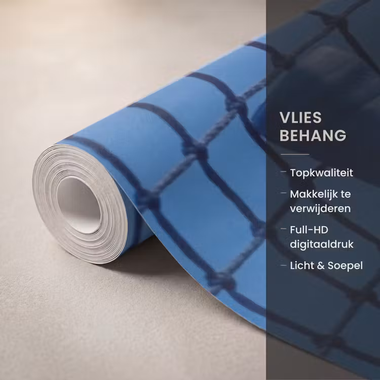 Behang - Tennisracket - Blauw - Sport β 3