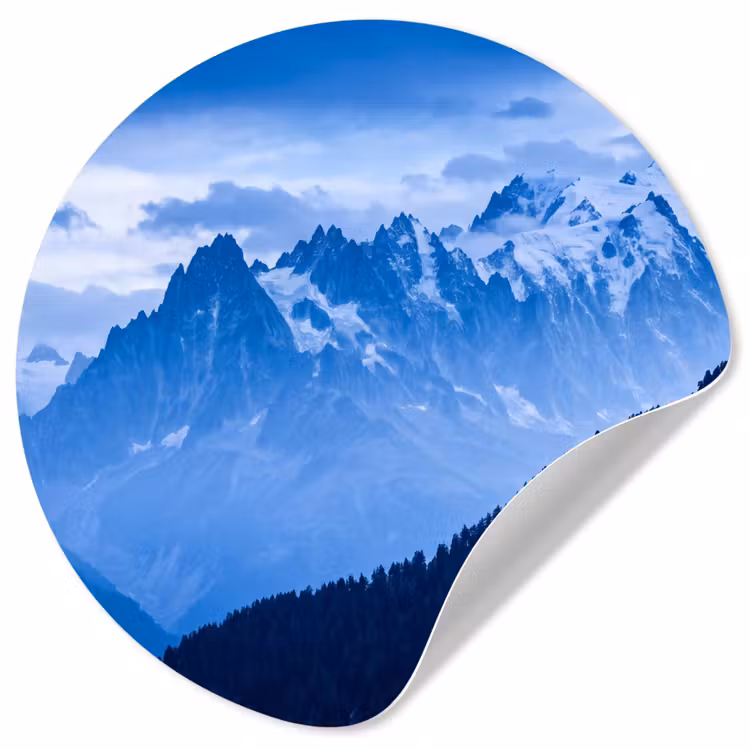 Behangcirkel - Bergen - Sneeuw - Blauw — 1