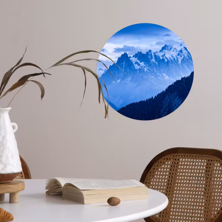 Behangcirkel - Bergen - Sneeuw - Blauw — 4