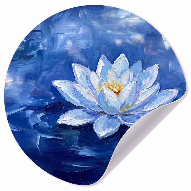 Behangcirkel - Blauwe waterlelie - Water — 1