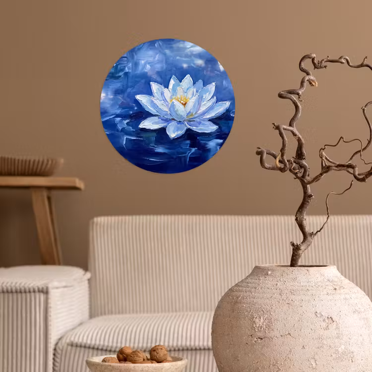 Behangcirkel - Blauwe waterlelie - Water — 2