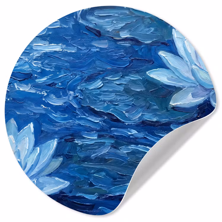 Behangcirkel - Bloemen - Water - Blauw — 1
