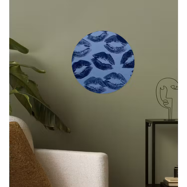 Behangcirkel - Lippen - Patroon - Blauw — 3