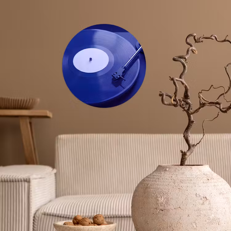 Behangcirkel - Platenspeler - Vinyl - Blauw — 2