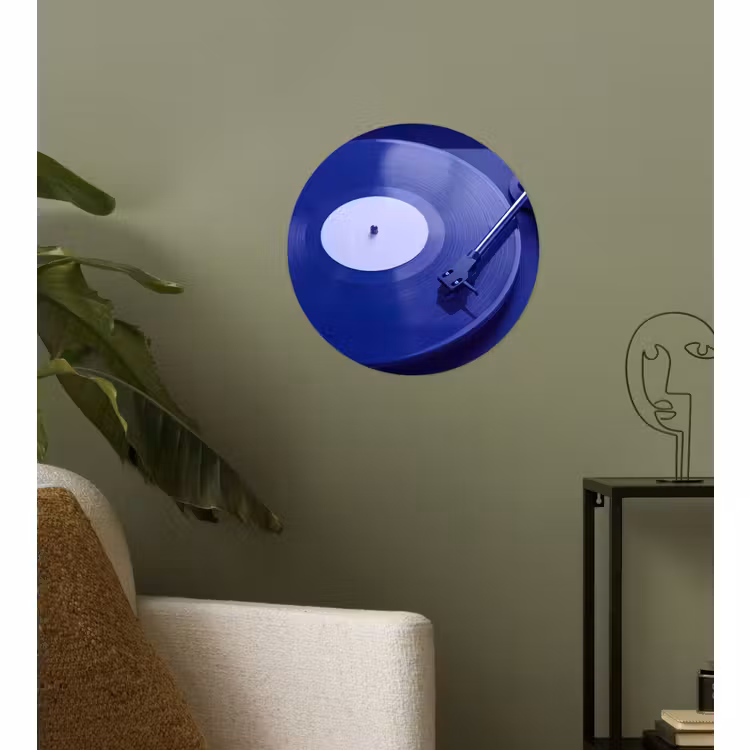 Behangcirkel - Platenspeler - Vinyl - Blauw — 3