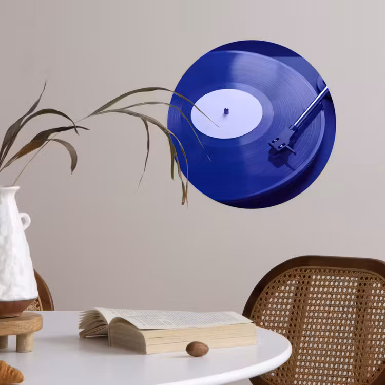 Behangcirkel - Platenspeler - Vinyl - Blauw — 4