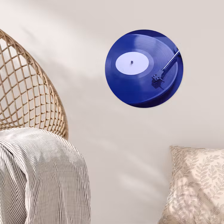 Behangcirkel - Platenspeler - Vinyl - Blauw — 5