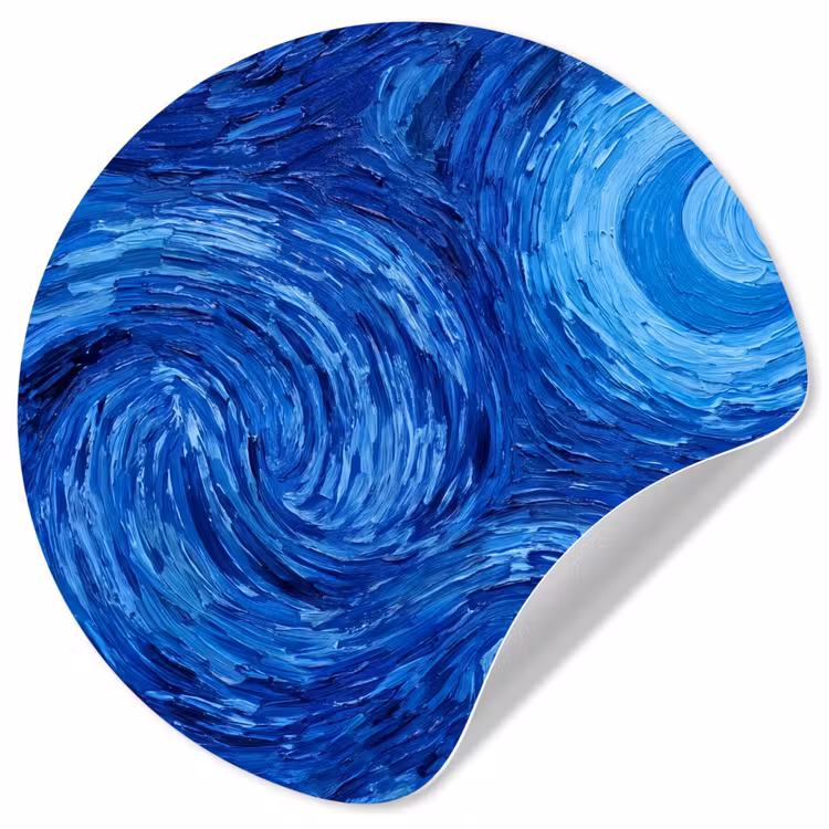 Behangcirkel - Wervelingen - Blauw - Modern — 1