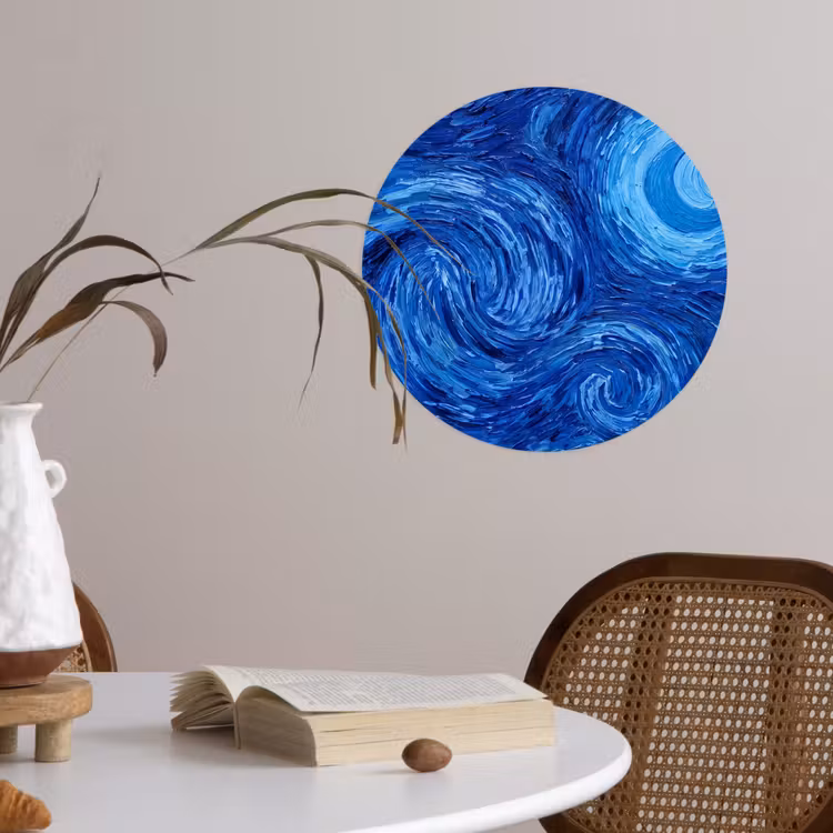 Behangcirkel - Wervelingen - Blauw - Modern — 4