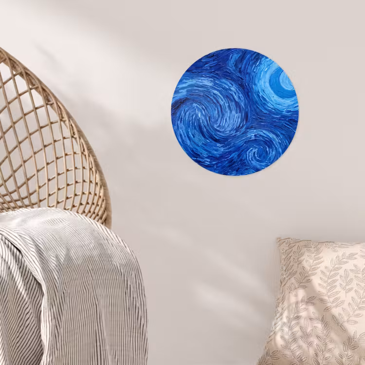 Behangcirkel - Wervelingen - Blauw - Modern — 5