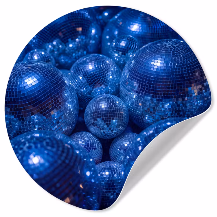 Behangcirkel - Discobal - Feest - Blauw — 1