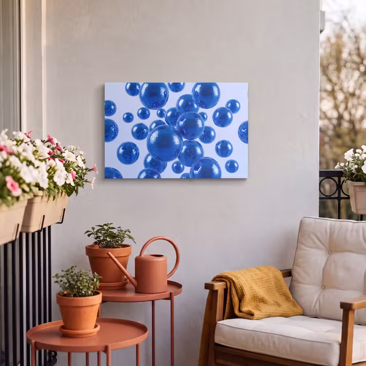 Buiten canvas - Blauwe disco bal — 3