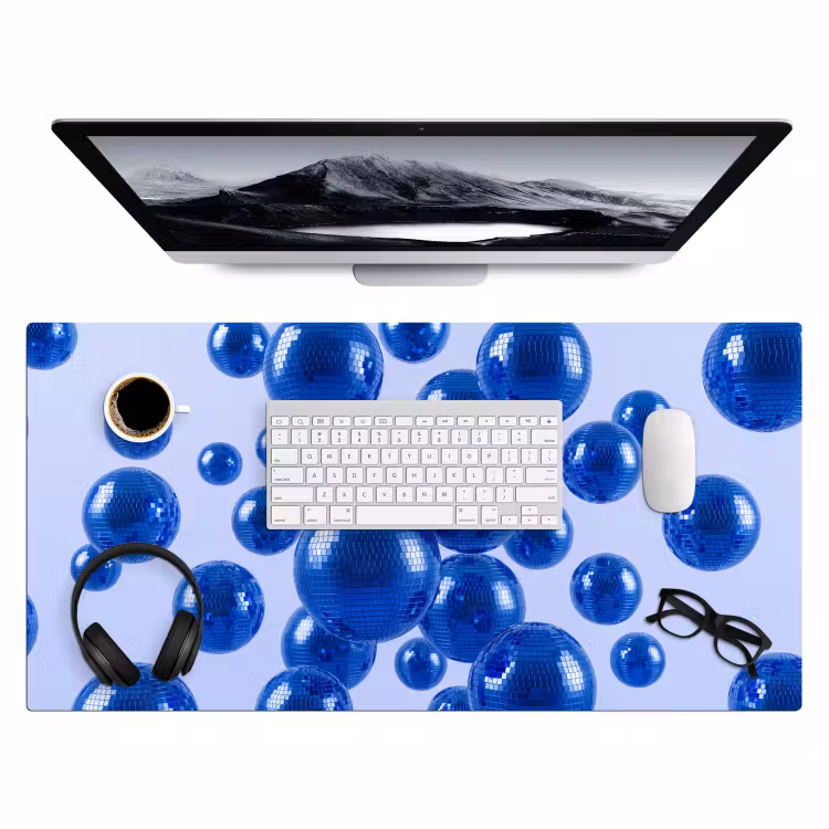 Bureau onderlegger - Blauwe disco bal — 4