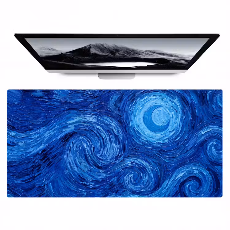 Bureau onderlegger - Wervelingen - Blauw - Modern — 1