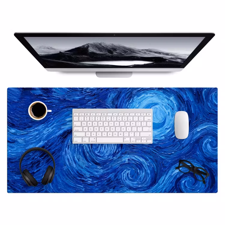 Bureau onderlegger - Wervelingen - Blauw - Modern — 4