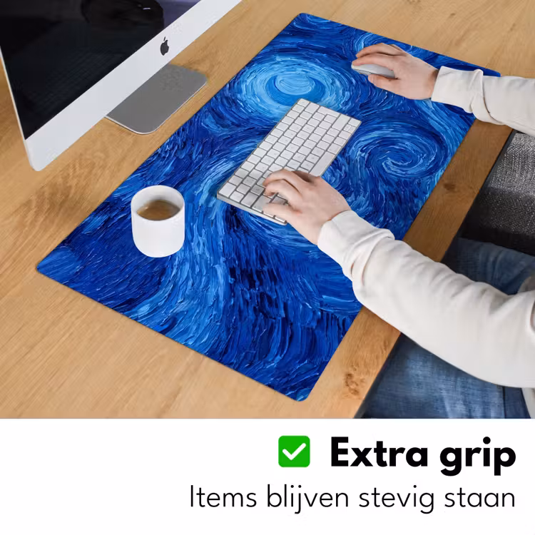 Bureau onderlegger - Wervelingen - Blauw - Modern — 6