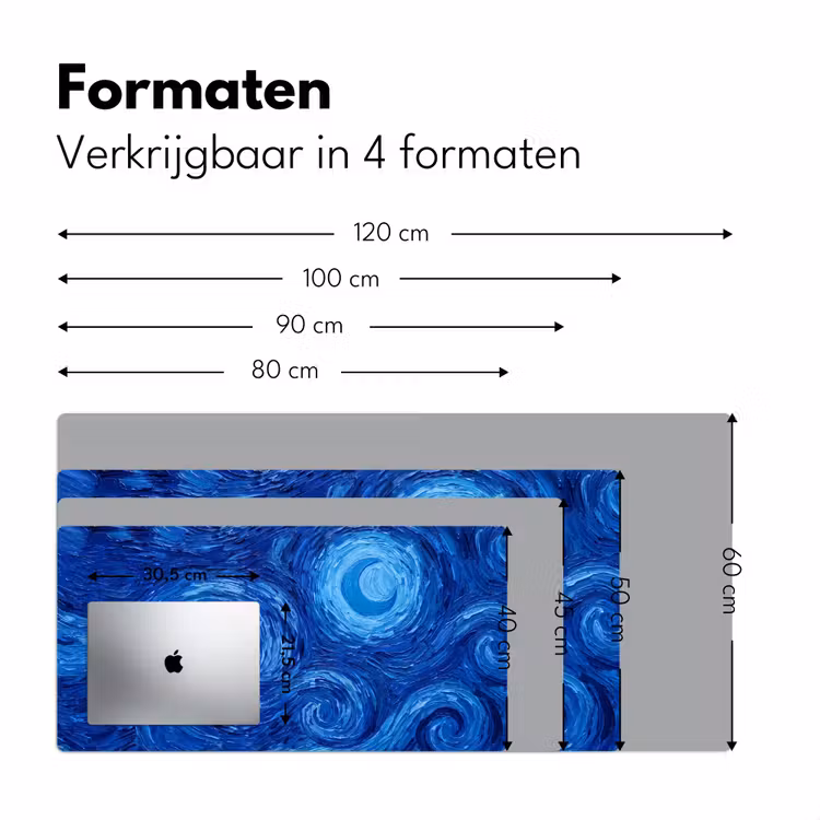 Bureau onderlegger - Wervelingen - Blauw - Modern — 8
