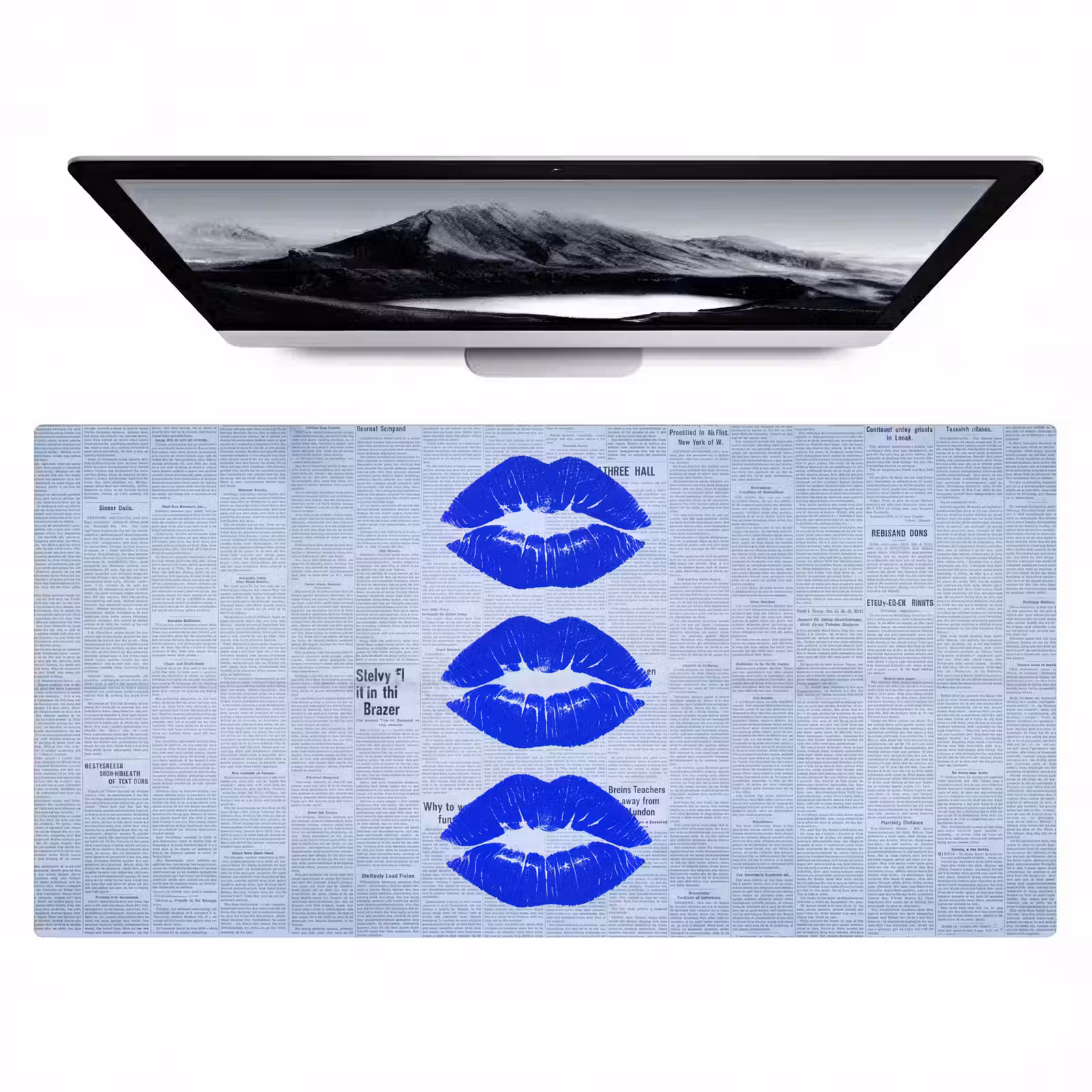 Bureau onderlegger - Blauwe lippen krant — 1