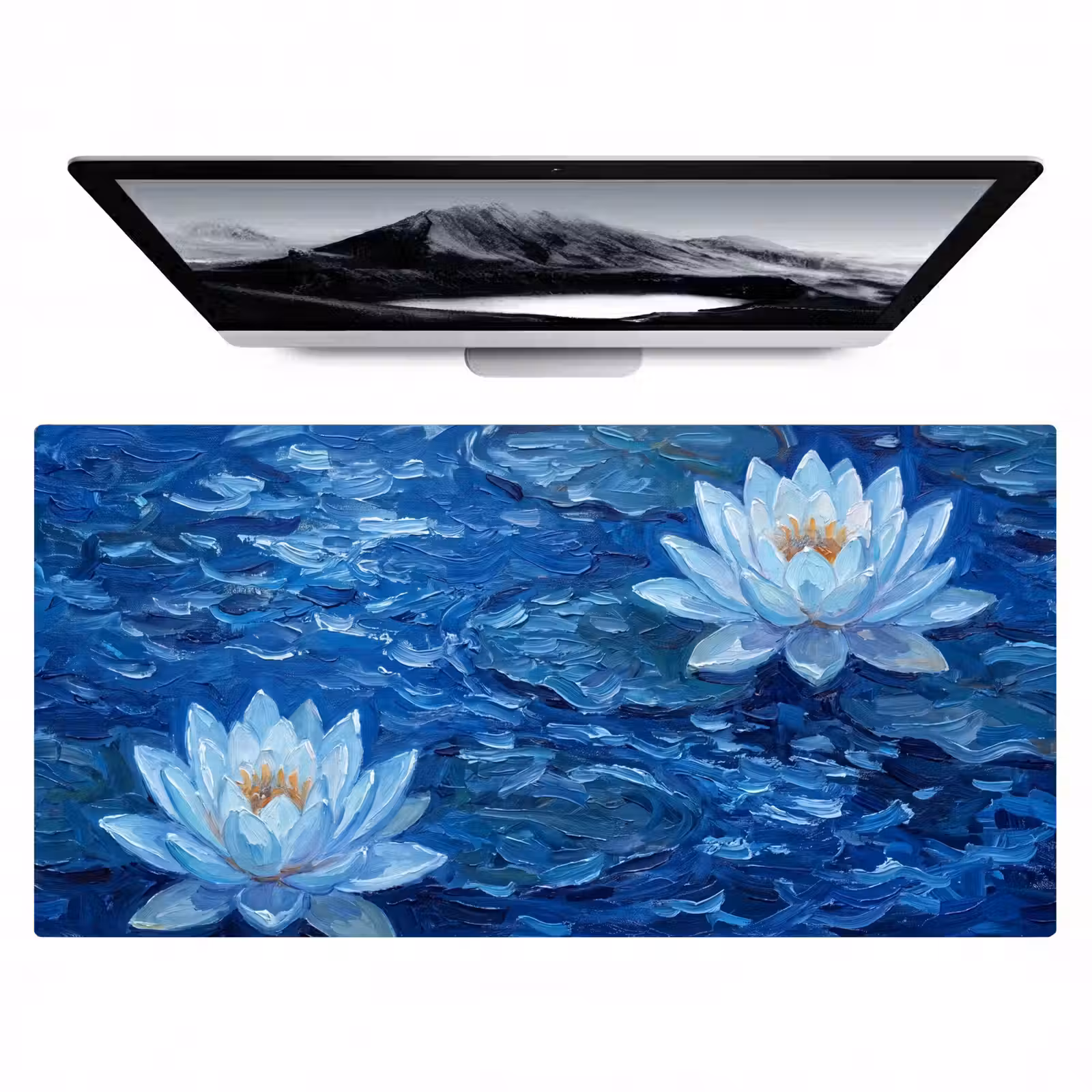 Bureau onderlegger - Bloemen - Water - Blauw — 1