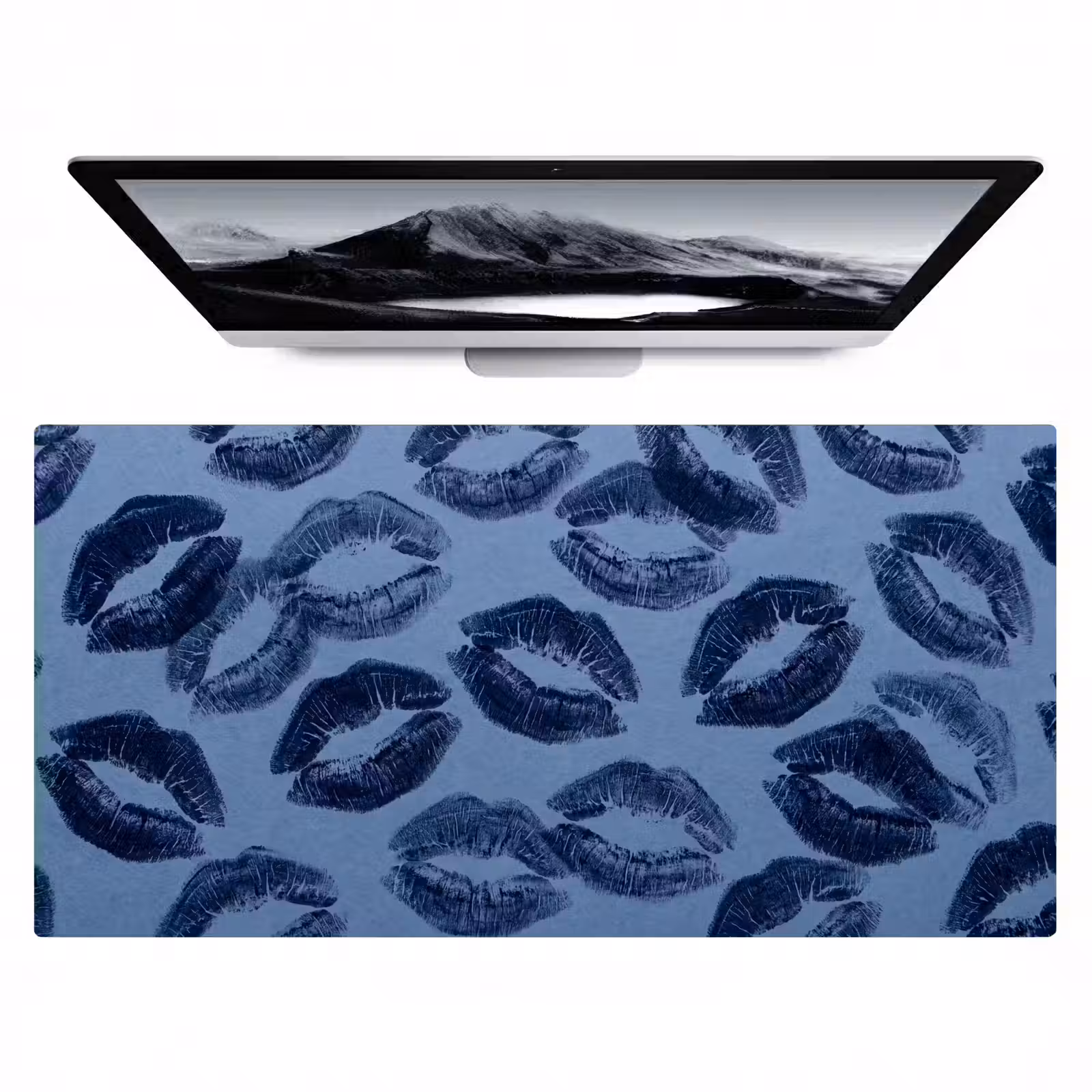 Bureau onderlegger - Lippen - Patroon - Blauw — 1
