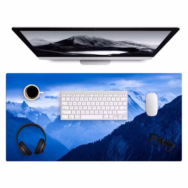 Bureau onderlegger - Bergen - Sneeuw - Blauw — 4