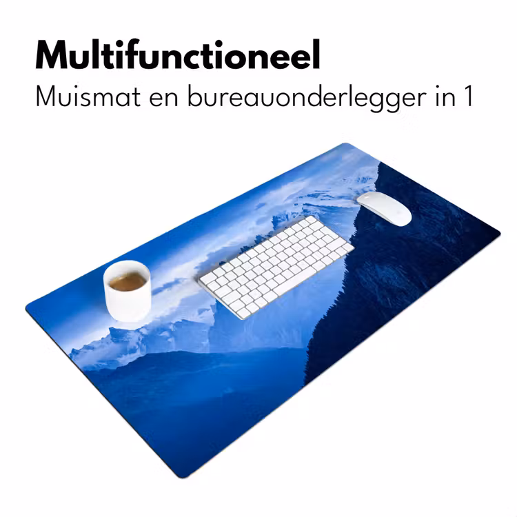 Bureau onderlegger - Bergen - Sneeuw - Blauw — 7