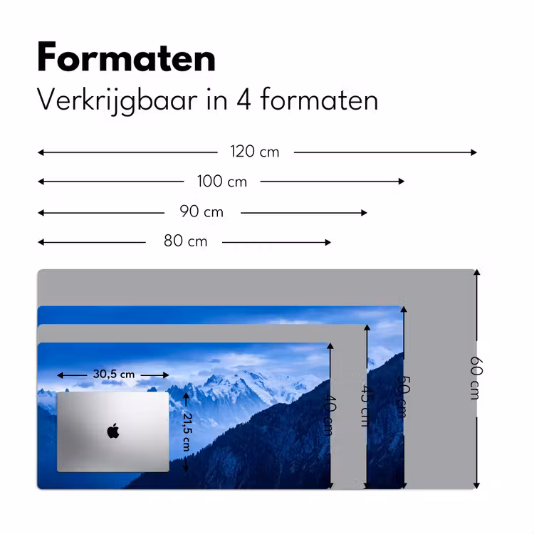 Bureau onderlegger - Bergen - Sneeuw - Blauw — 8