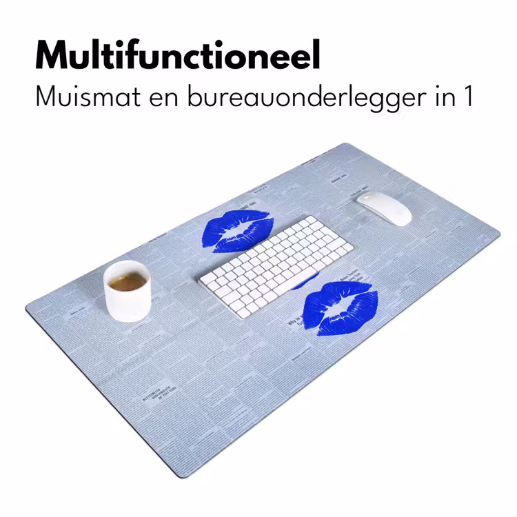 Bureau onderlegger - Blauwe lippen krant — 7