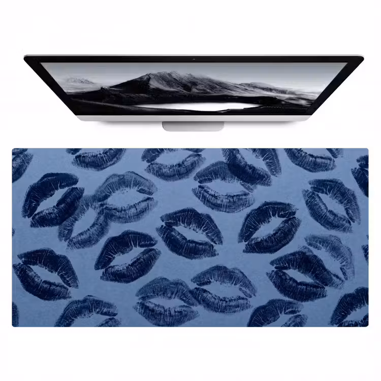 Bureau onderlegger - Lippen - Patroon - Blauw — 1