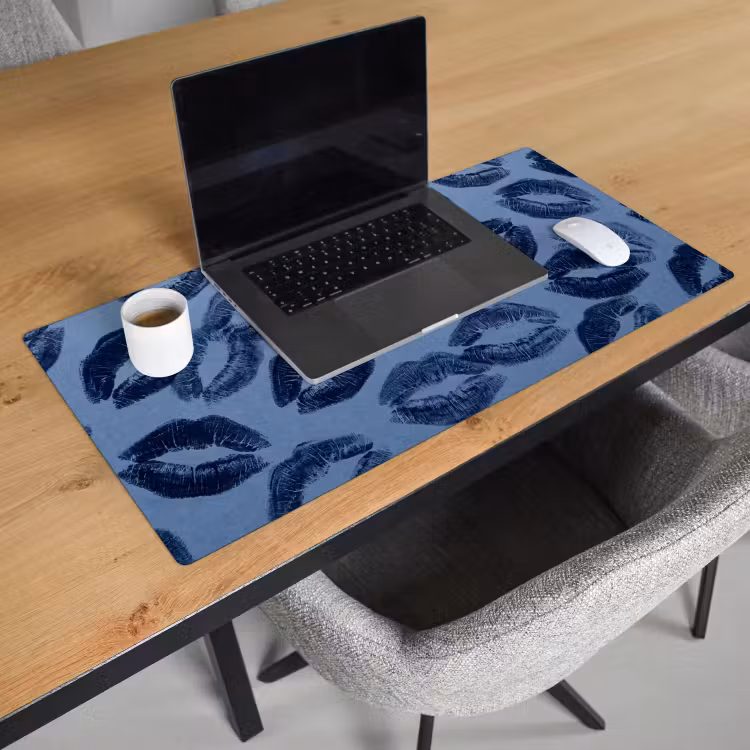 Bureau onderlegger - Lippen - Patroon - Blauw — 3