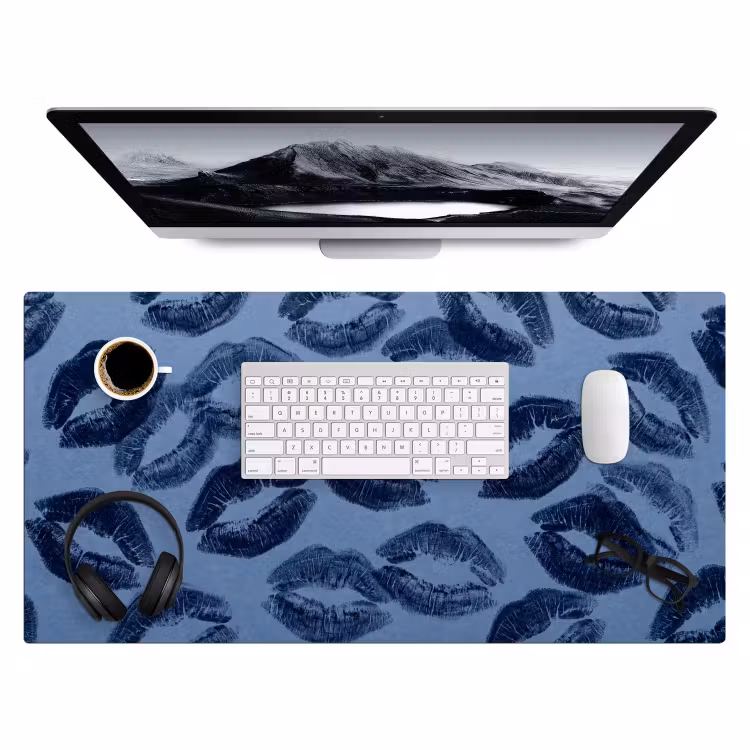 Bureau onderlegger - Lippen - Patroon - Blauw — 4