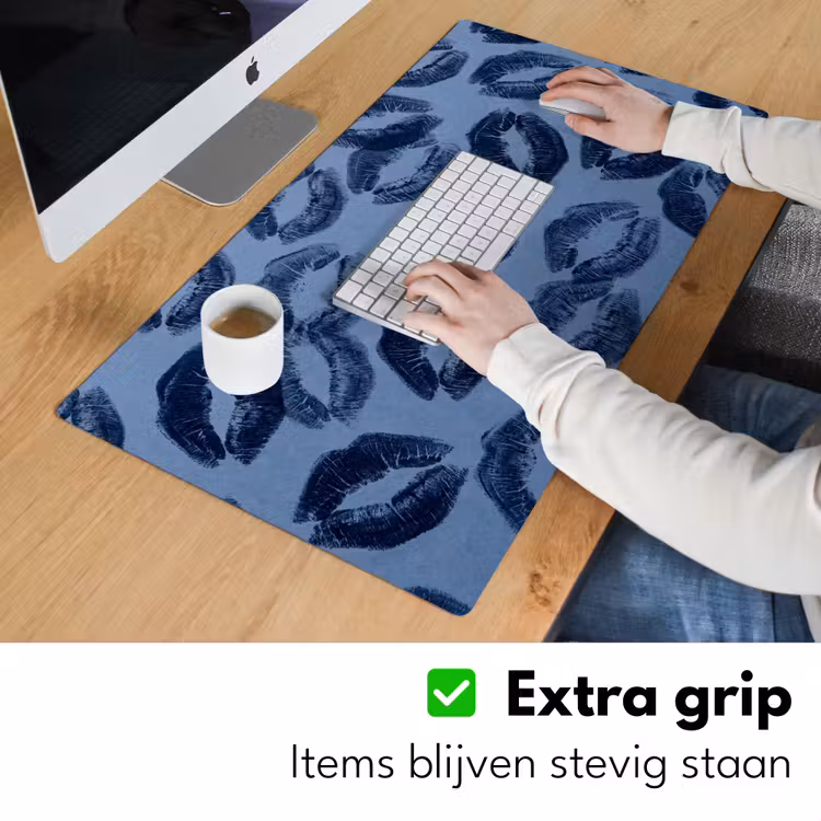 Bureau onderlegger - Lippen - Patroon - Blauw — 6