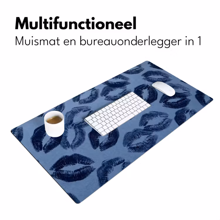 Bureau onderlegger - Lippen - Patroon - Blauw — 7