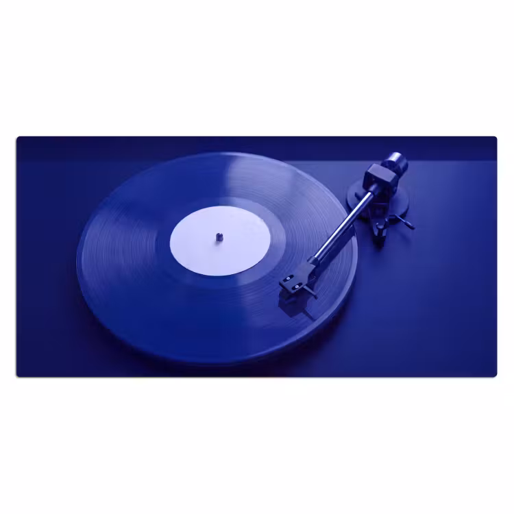Bureau onderlegger - Platenspeler - Vinyl - Blauw — 2