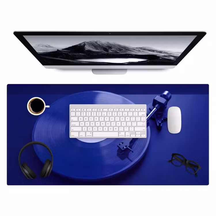 Bureau onderlegger - Platenspeler - Vinyl - Blauw — 4