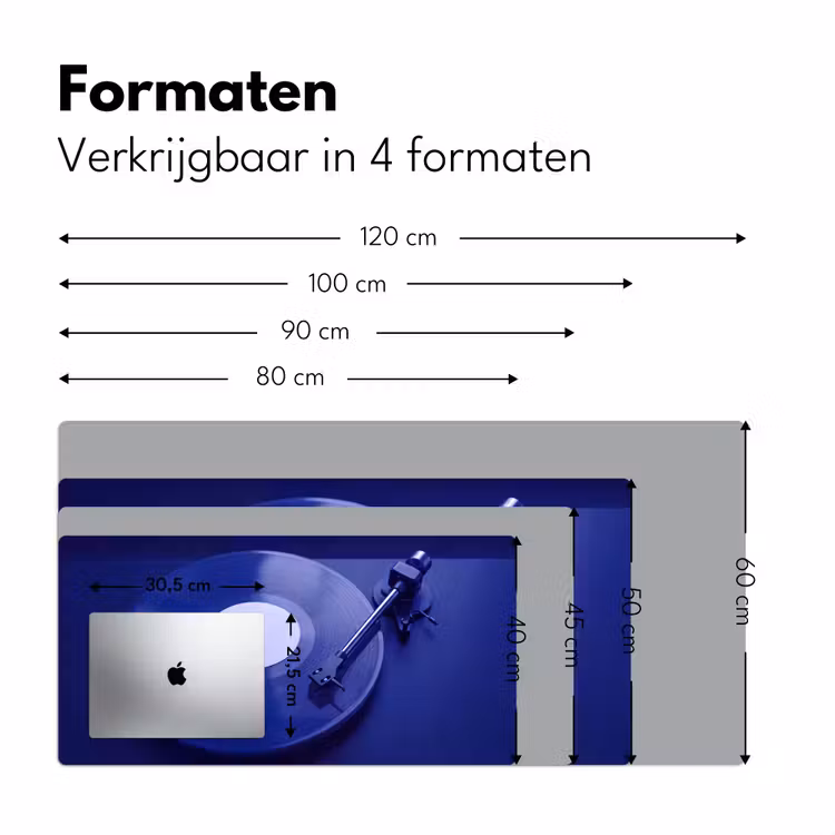 Bureau onderlegger - Platenspeler - Vinyl - Blauw — 8