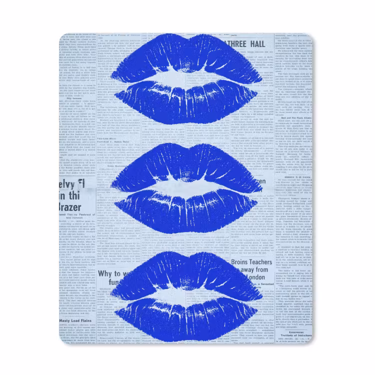 Muismat - Blauwe lippen krant — 1