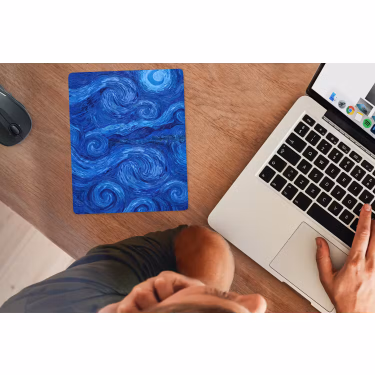 Muismat - Wervelingen - Blauw - Modern — 2
